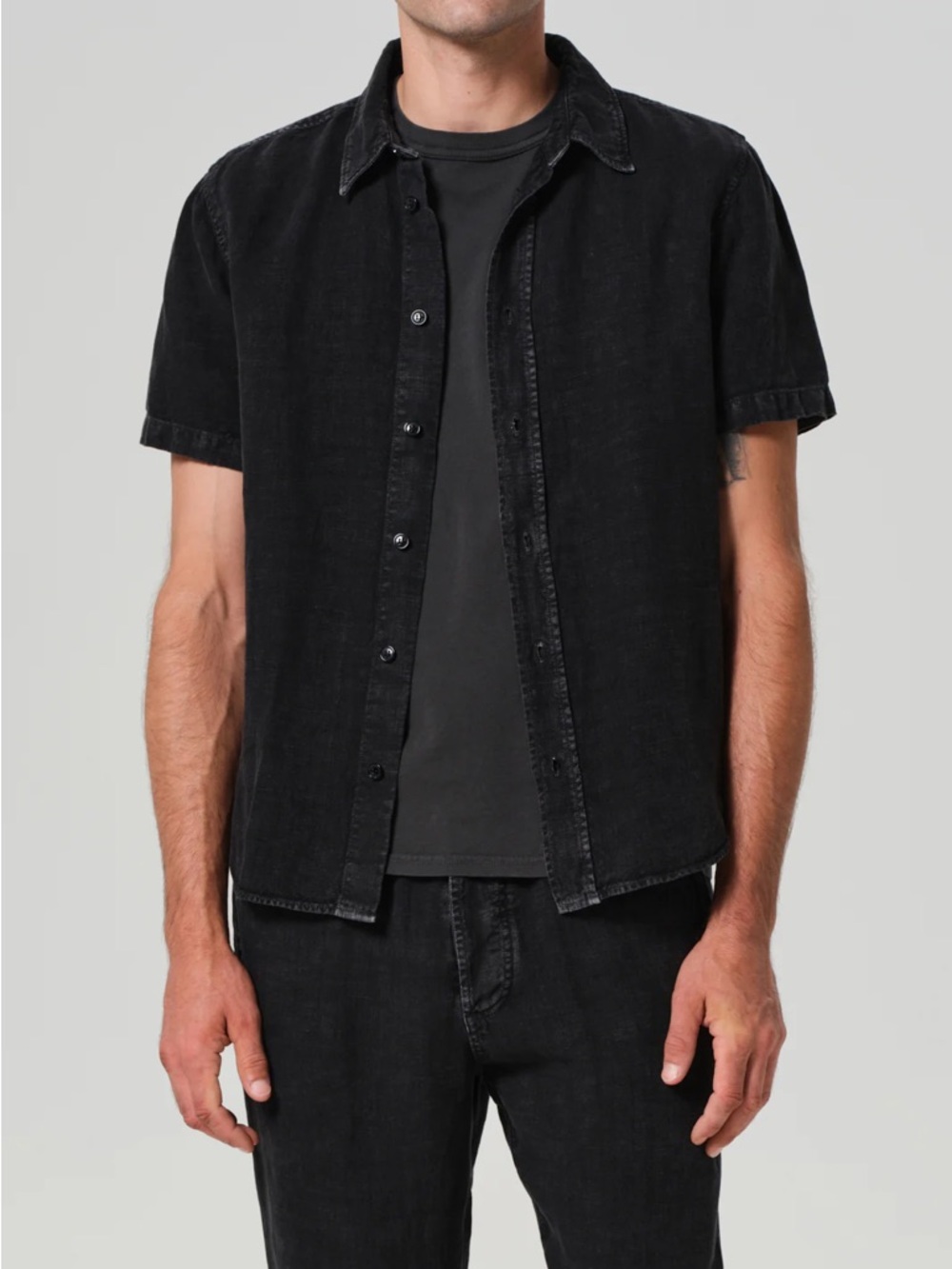 100% LINEN CASUAL BUTTON DOWN SHIRT w pre fade accents CITIZENS OF HUMANITY